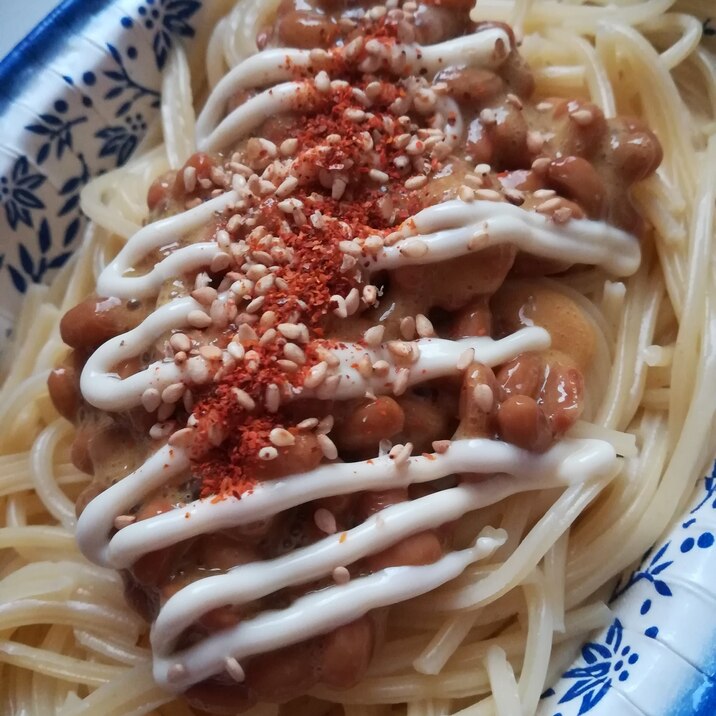 ずぼらレシピ☆納豆マヨネーズパスタ